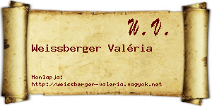 Weissberger Valéria névjegykártya